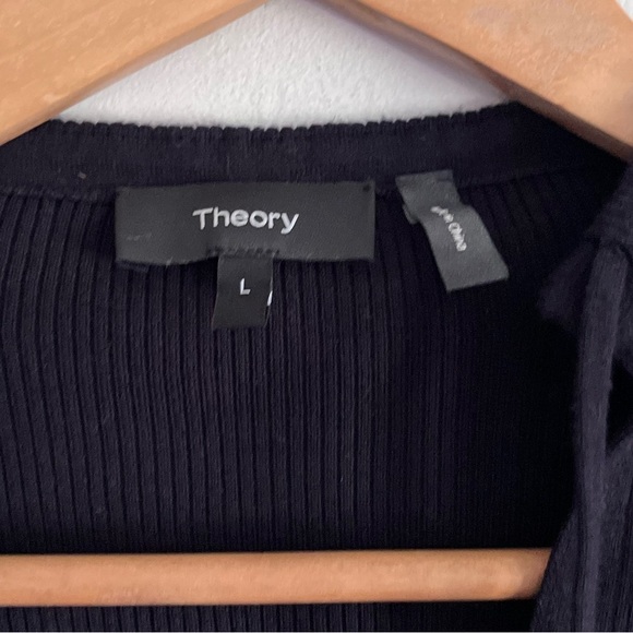 Theory Navy Blue Hudson Drawstring Pullover Top - Picture 4 of 8
